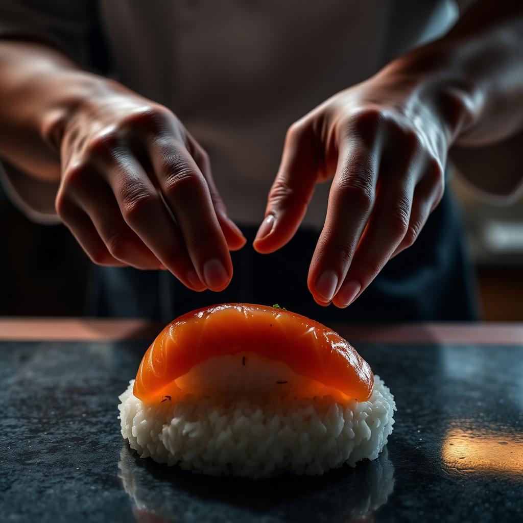 Chef do Takô Oriental Express preparando sushi